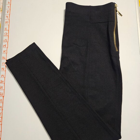 INC Black Pull On Skinny Leg Pants with Decoration Zippers on the side Size 14 - Picture 1 of 12